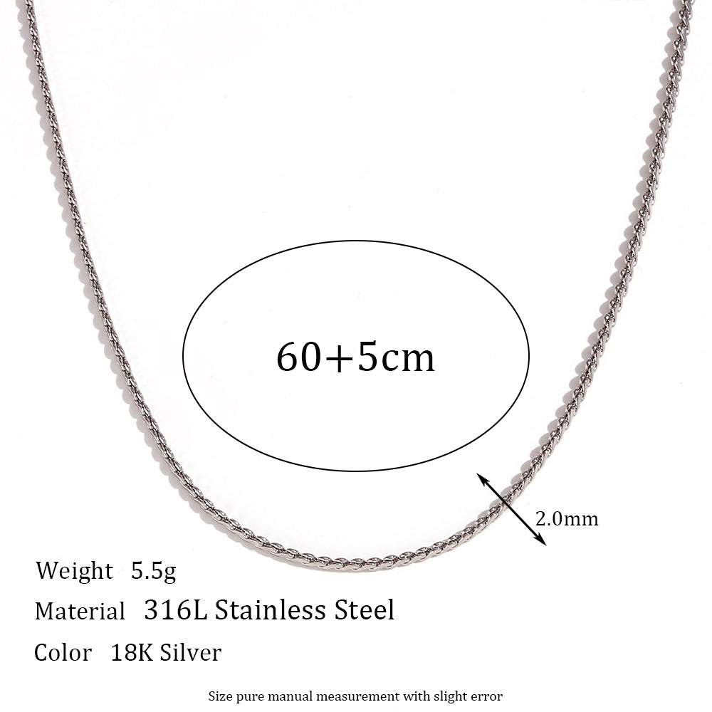 Ladies 18k Gold Silver Color Stainless Steel 1.8MM Snake Chain Necklace Waterproof