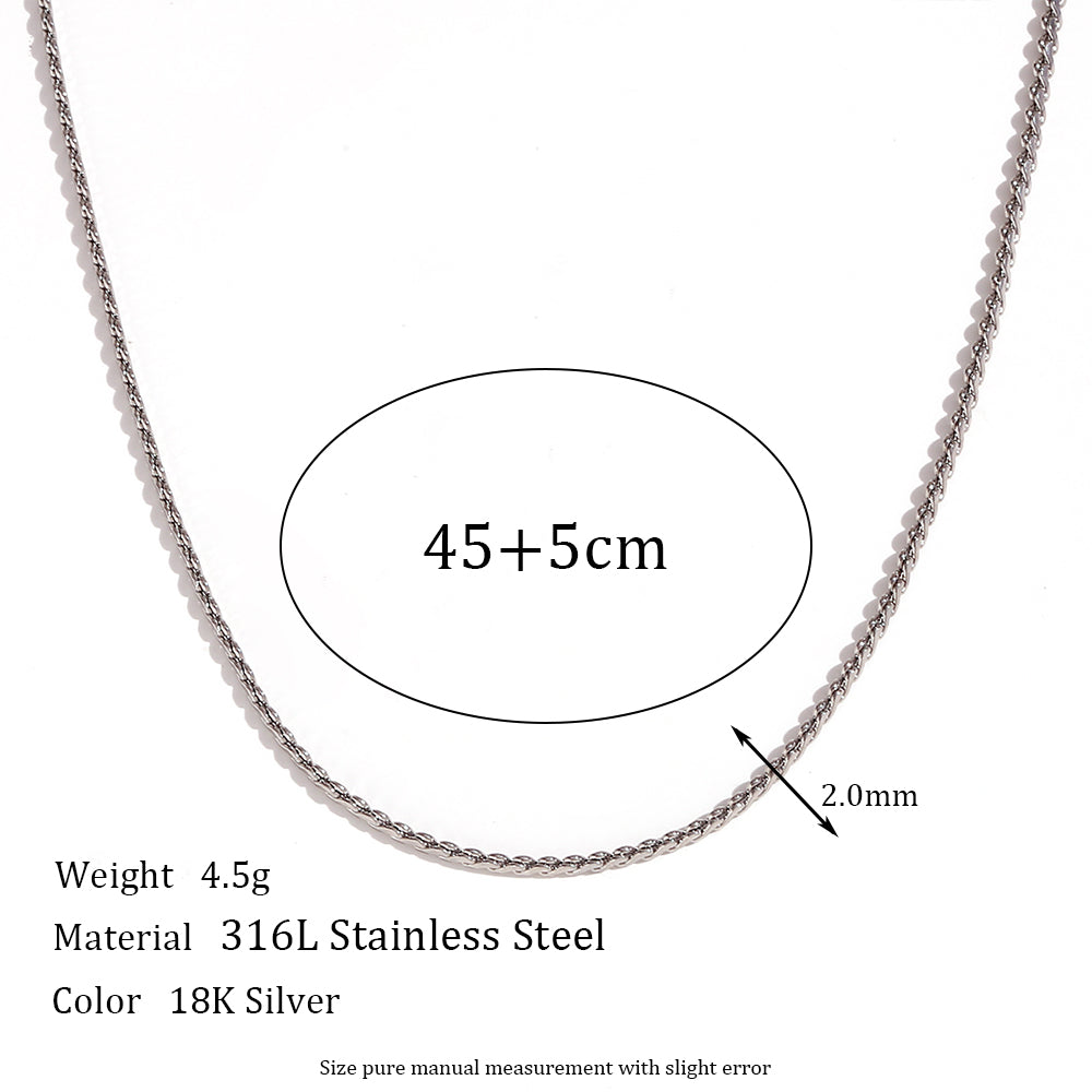 Ladies 18k Gold Silver Color Stainless Steel 1.8MM Snake Chain Necklace Waterproof