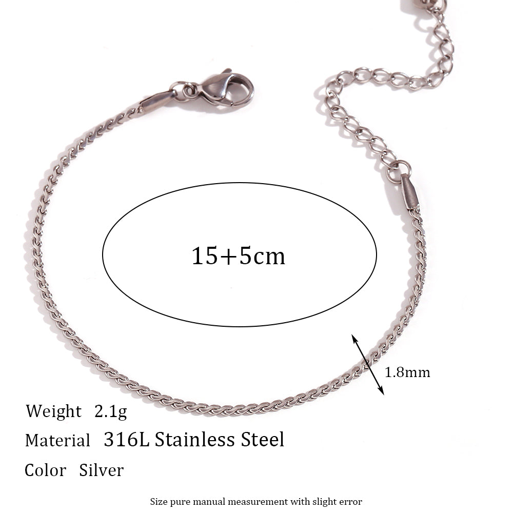 Ladies 18k Gold Silver Color Stainless Steel 1.8MM Snake Chain Necklace Waterproof