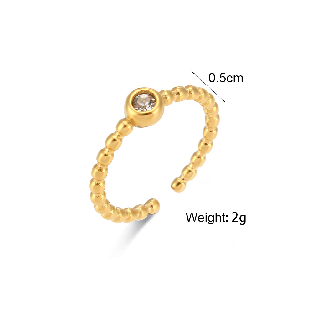 Women's Solid Stainless Steel Waterproof 18k Gold Fashion Rings