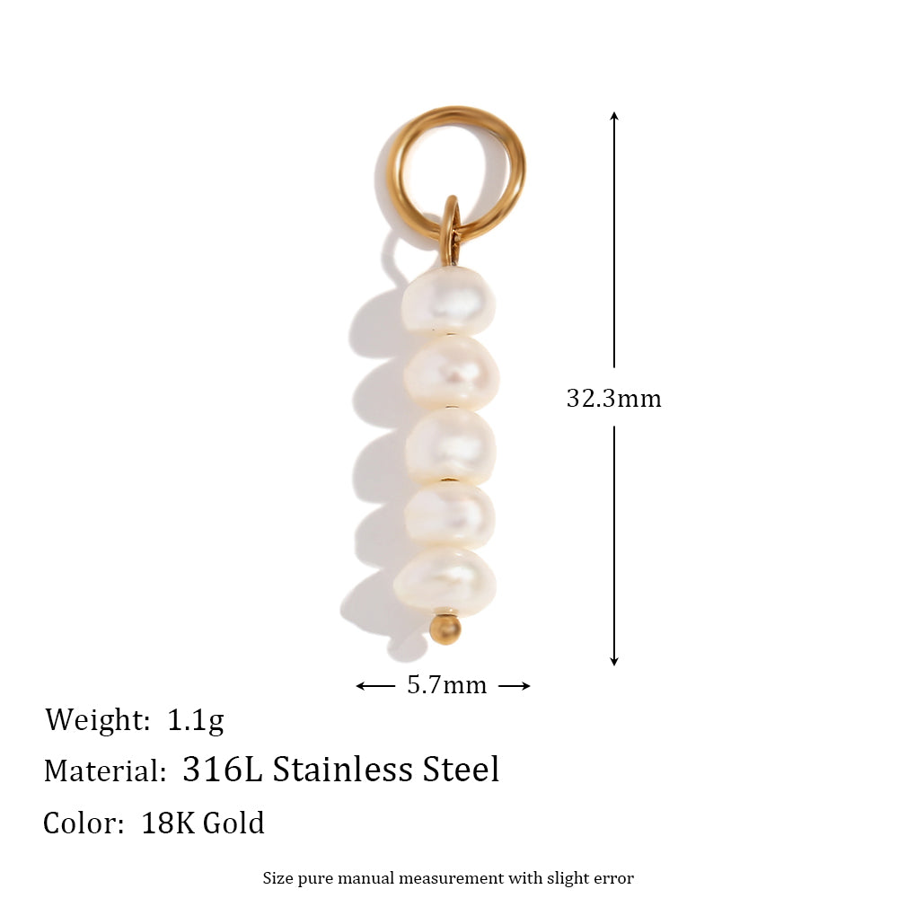 18k Gold Stainless Steel Tarnish Free Cross Bow Freshwater Pearl DIY Necklace Bracelets