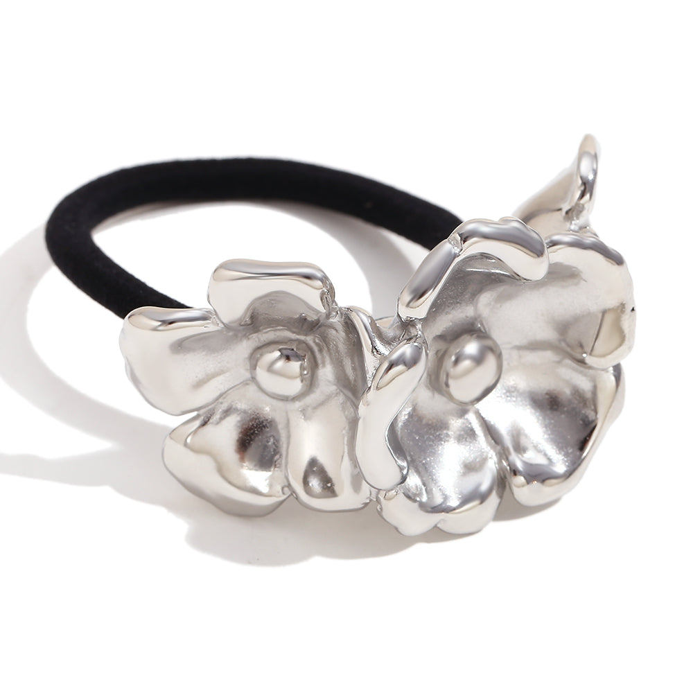 18k Gold Stainless Steel Waterproof Three Flowers Hair Band Tarnish Free Hair Decoration