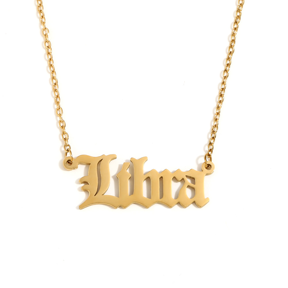 Silver 18k Gold Waterproof Tarnish Free 12 Star Zodiac Sign Pendant Necklaces