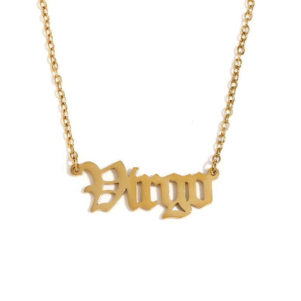 Silver 18k Gold Waterproof Tarnish Free 12 Star Zodiac Sign Pendant Necklaces