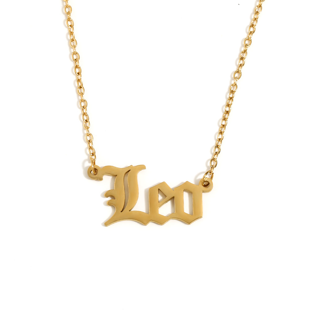 Silver 18k Gold Waterproof Tarnish Free 12 Star Zodiac Sign Pendant Necklaces