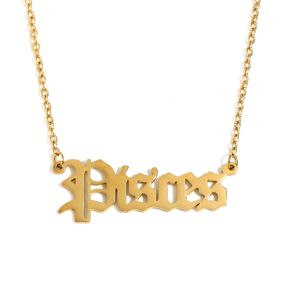 Silver 18k Gold Waterproof Tarnish Free 12 Star Zodiac Sign Pendant Necklaces