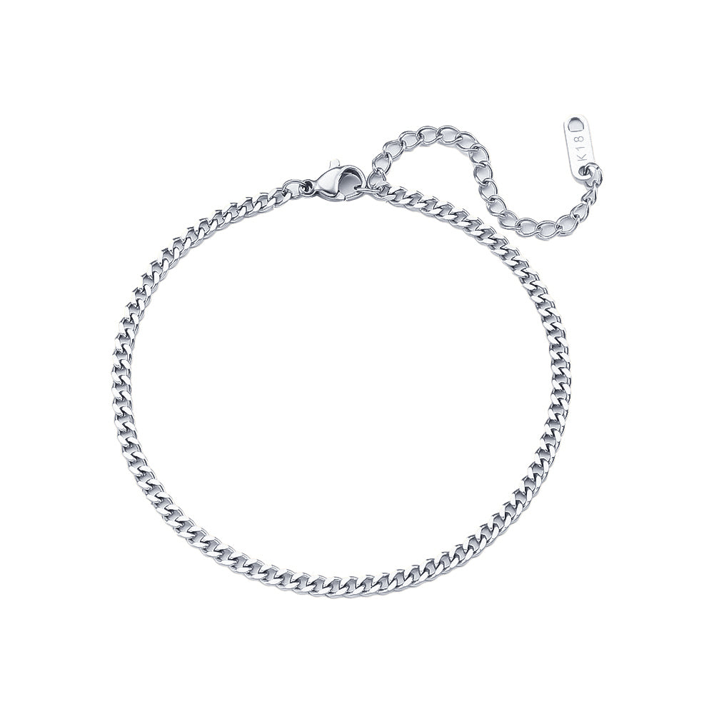 18k Gold No Fade Tarnish Free 2.5mm 6mm 8mm Cuban Link Ankle Anklet Bracelet