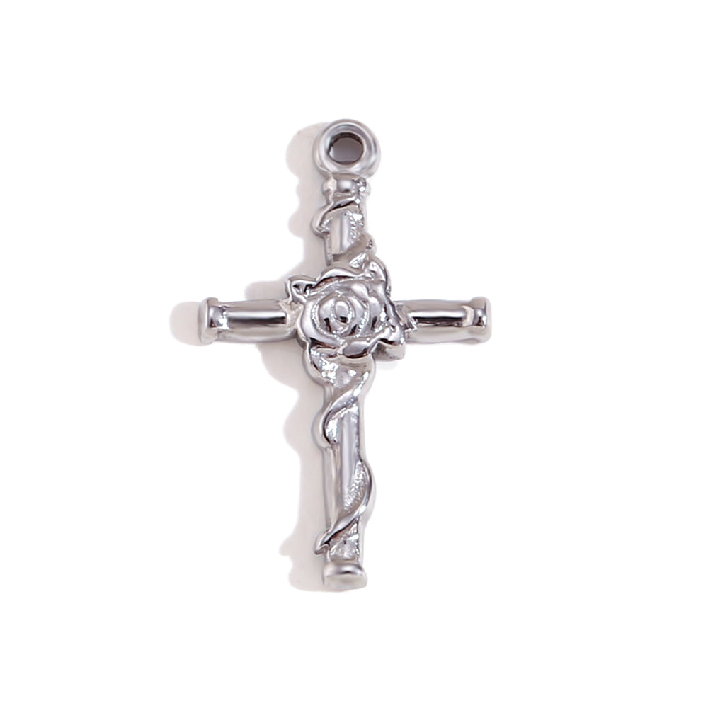 DIY Stainless Steel Waterproof Face Sun Cross Sunflower All seeing Eye Charms Pendants Bracelets