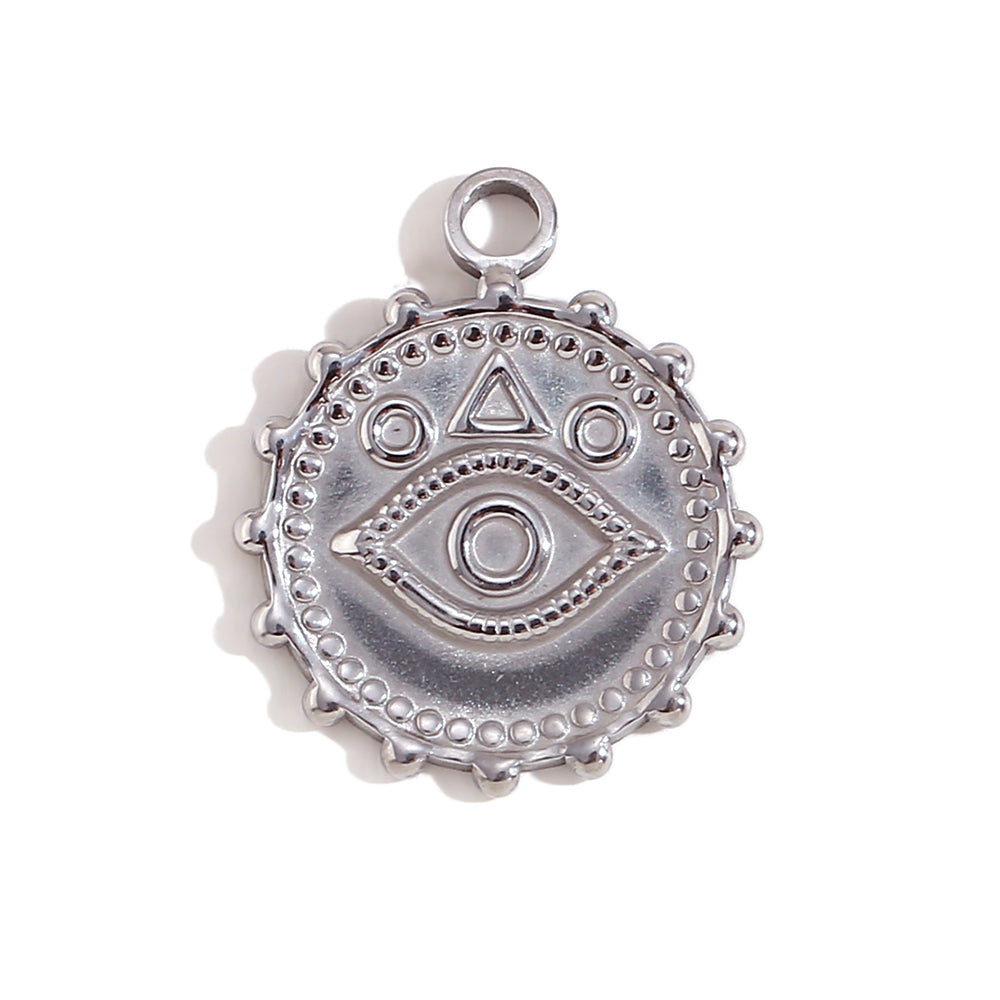DIY Stainless Steel Waterproof Face Sun Cross Sunflower All seeing Eye Charms Pendants Bracelets