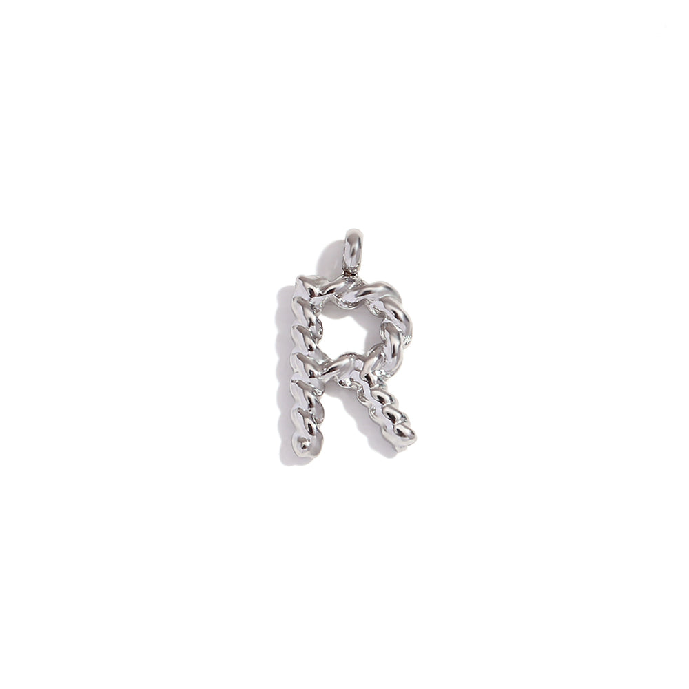 18k Gold Silver Tarnish Free Stainless Steel Mini Twisted Letter Pendant Necklaces