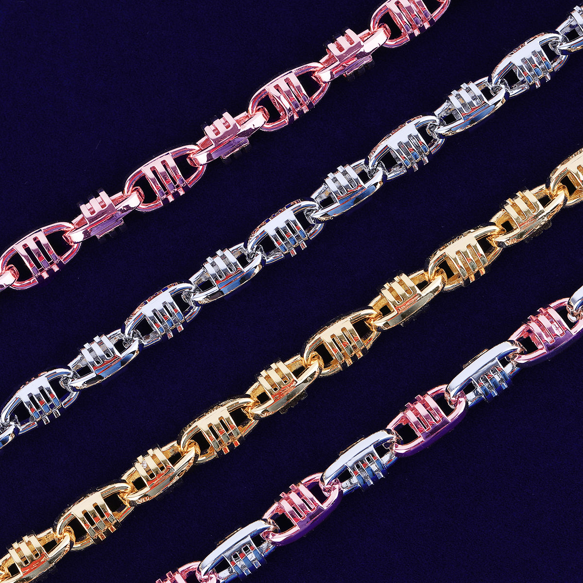Chain Gang | 24k 925 Silver Rose Gold Luxury Designer Chain Link Hip Hop Bracelet