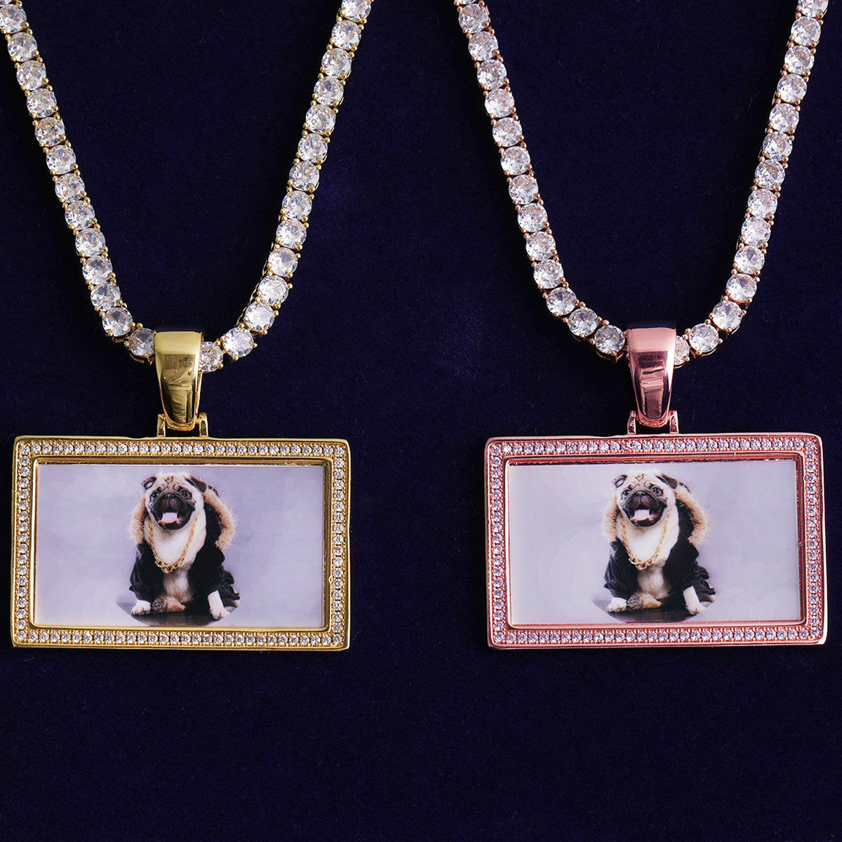 Framed Love | VVS Diamond CZ Custom Made Iced Blinged Out Photo Pendant Chain