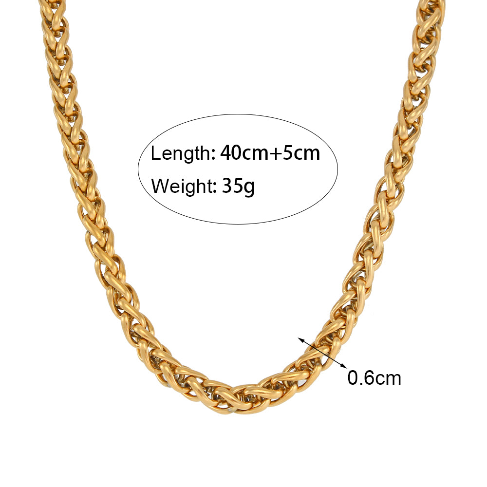 Ladies Bling 18k Gold Stainless Steel Hip Hop Heart Shape Jewelry Chain Necklaces
