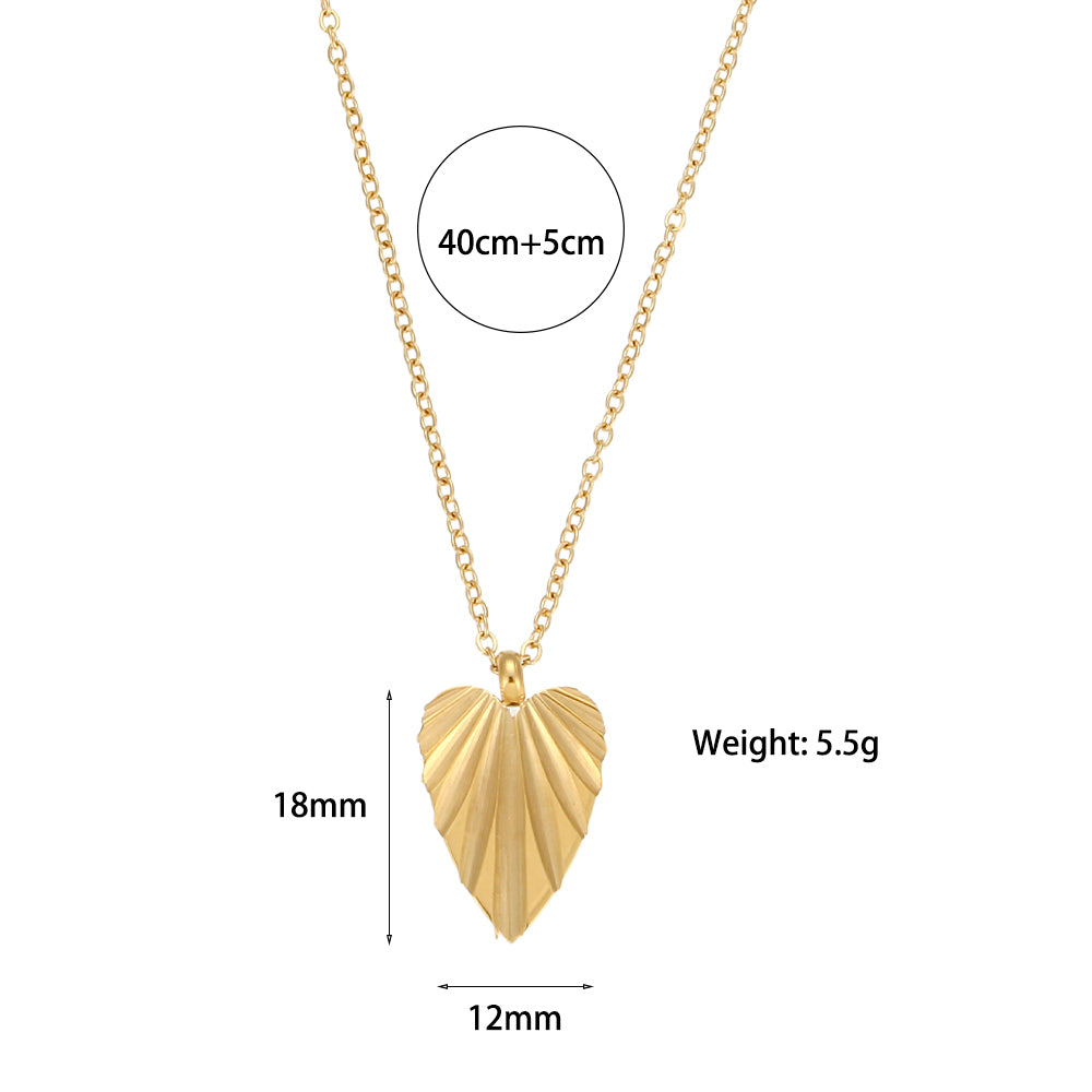 Ladies Bling 18k Gold Stainless Steel Hip Hop Heart Shape Jewelry Chain Necklaces