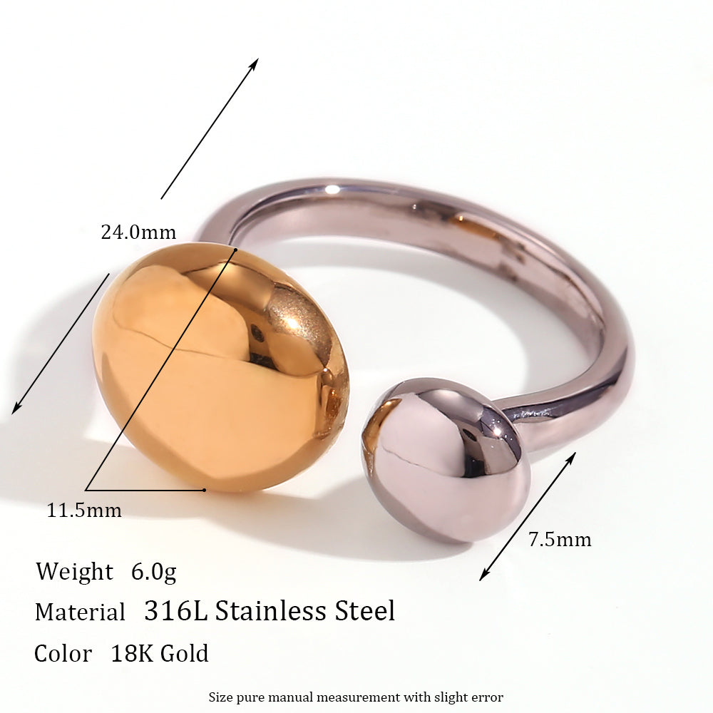 18k Gold Silver Two Tones Stainless Steel Joined Together Faithful Rings