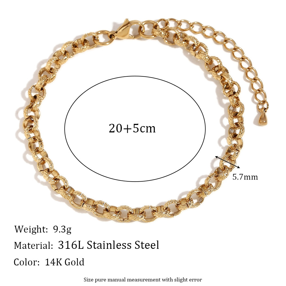 18k Gold Stainless Steel Waterproof Paper Clip Knot Bowtie Link Chain Anklet Ankle Bracelets