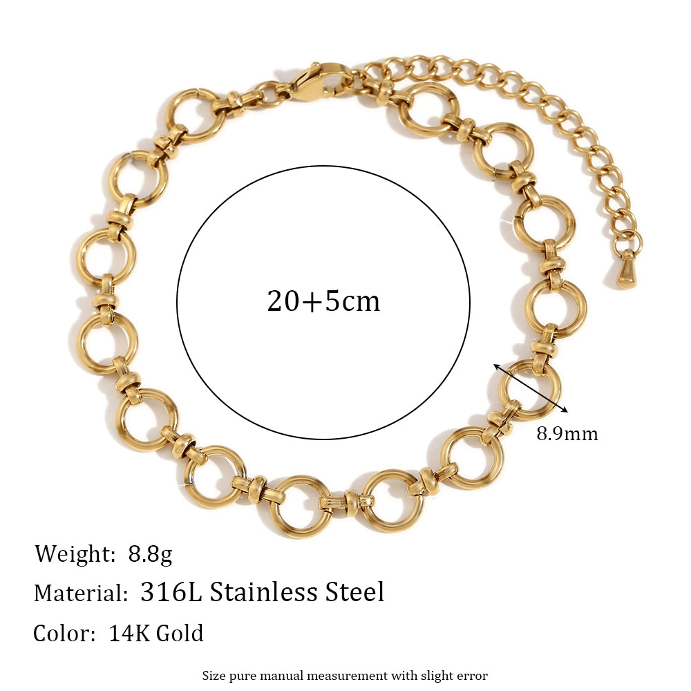 18k Gold Stainless Steel Waterproof Paper Clip Knot Bowtie Link Chain Anklet Ankle Bracelets