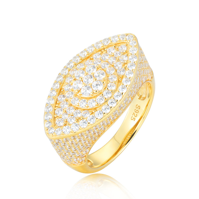 Turkish Evil Eye | Solid 925 Sterling Silver Moissanite Diamond All Seeing Eye Rings