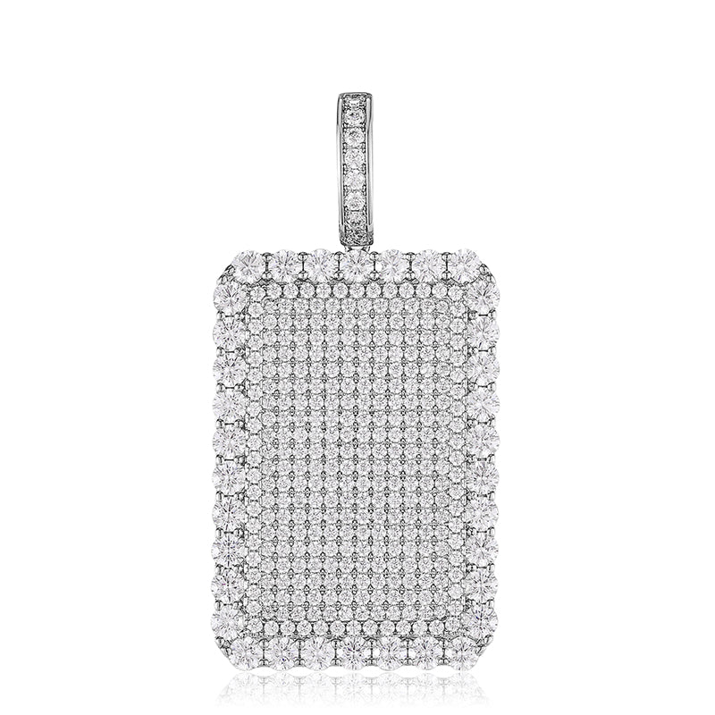 All Black Everything | Moissanite Diamond 925 Silver Iced Blinged Out Dog Tag Hip Hop Pendant