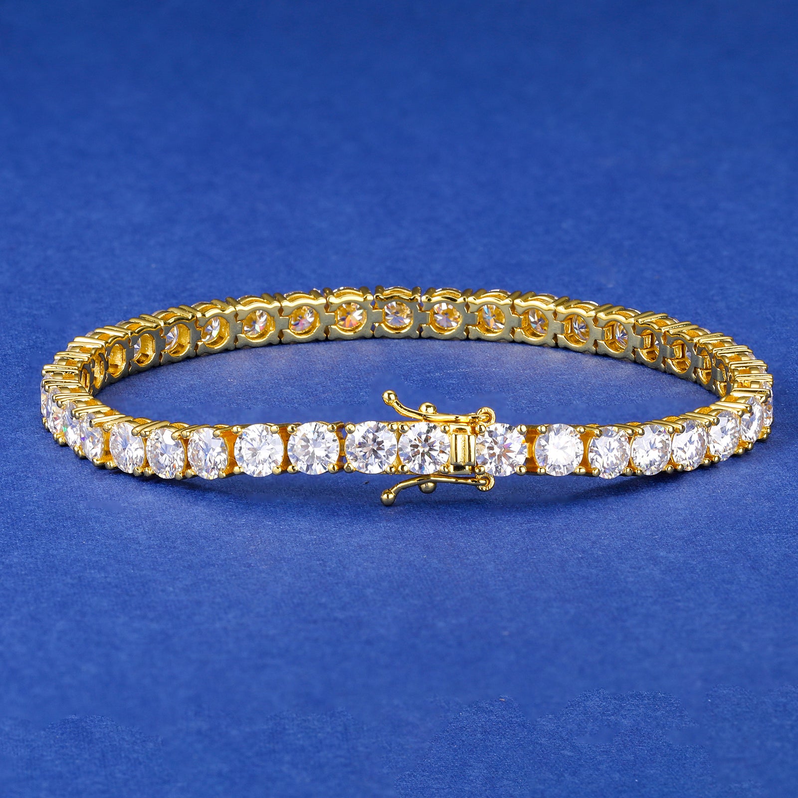 Solid 925 Silver 3MM D Color VVS1 Moissanite Diamond Iced Blinged Out Tennis Bracelet