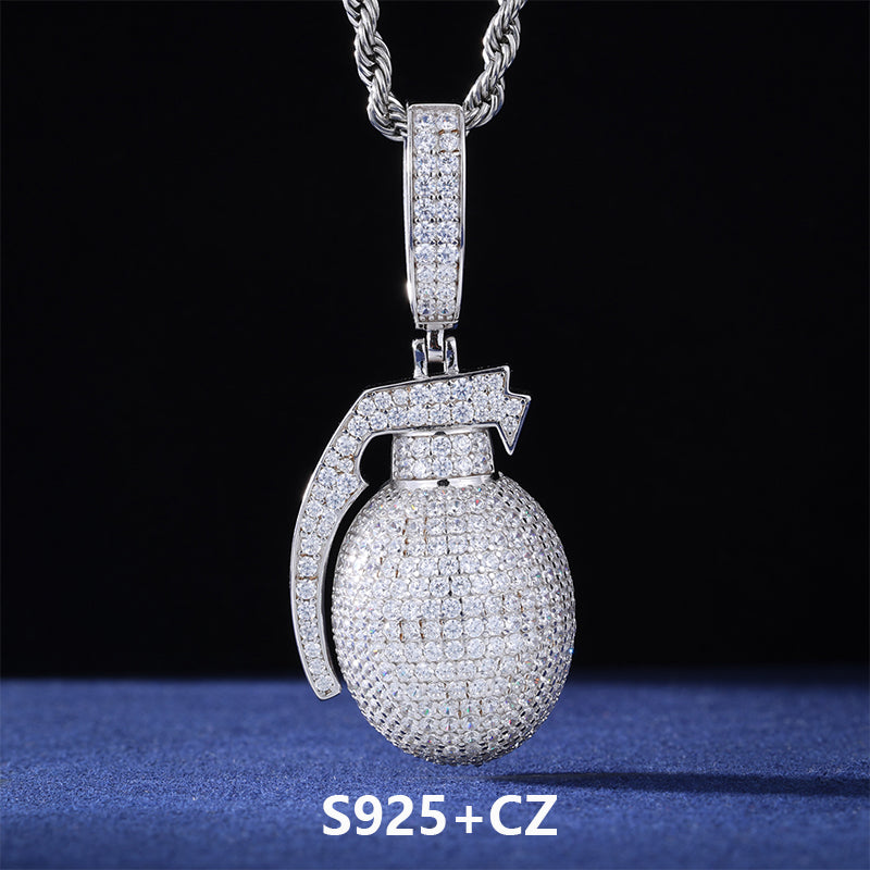 Just Bombs | Moissanite Diamond Sterling Silver D Color Grenade Hip Hop Pendants