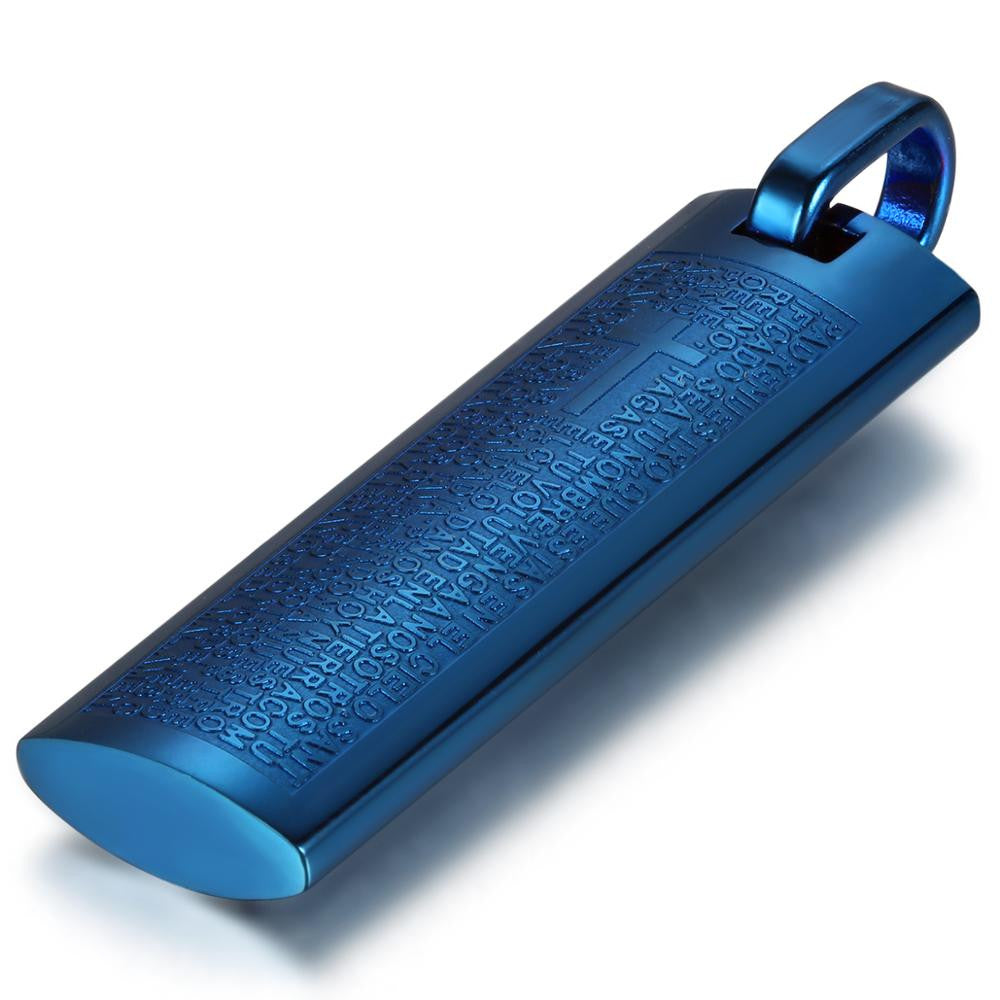 Mens Christian Jewelry Stainless Steel No Fade Spanish Prayer Pendant Chain Necklace