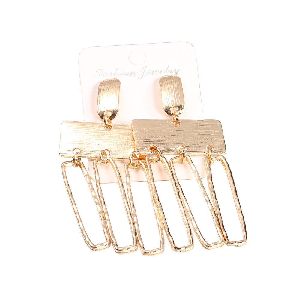 Ladies Exaggerated Personality Girl Gold Earrings Fashion Set