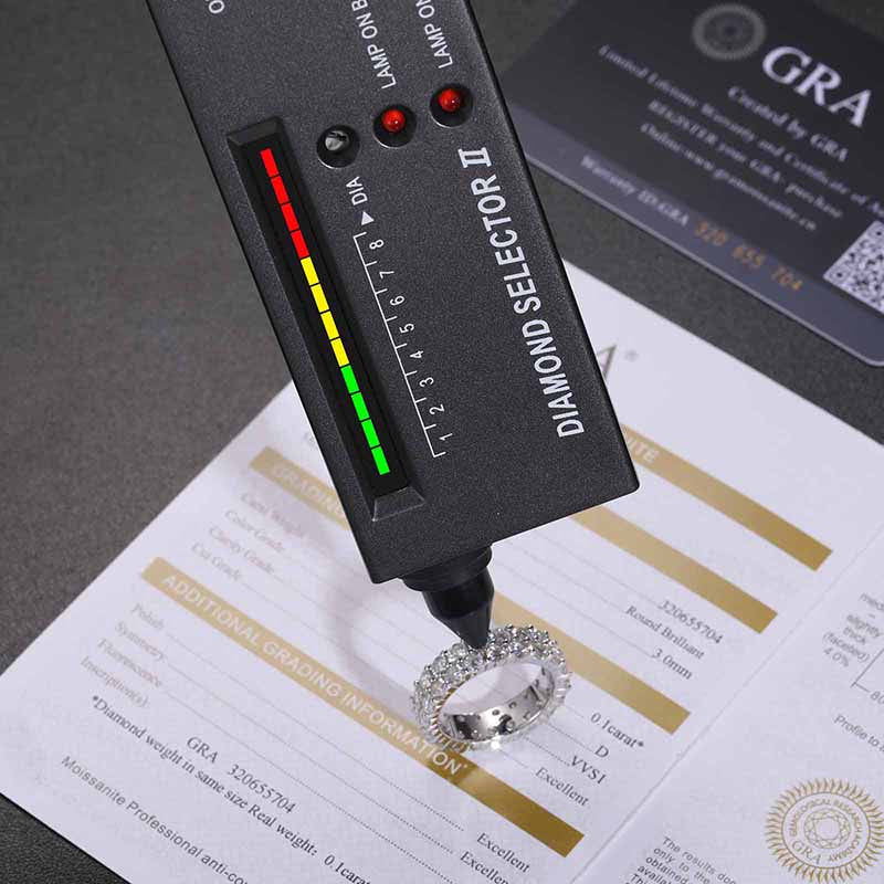 VVS Diamond Solid Sterling Silver 2 Row Iced Blinged Out 3mm Rings