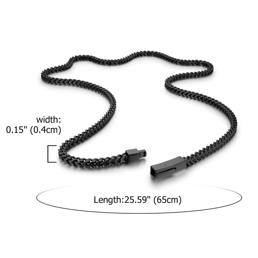 Mens Hip Hip No Fade Stainless Steel Franco Link Street Wear Chain Necklace