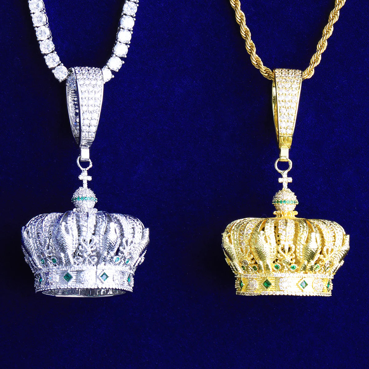 Crown Jewelz | 3D Iced blinged Out 5AA+ Luxury VVS Diamond CZ Crown Hip Hop Pendant