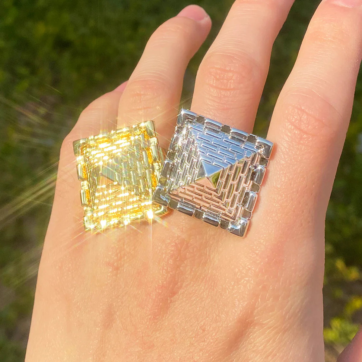 Pyramid Of Giza | Ancient African Egyptian Temple Pyramid Street Wear Ring