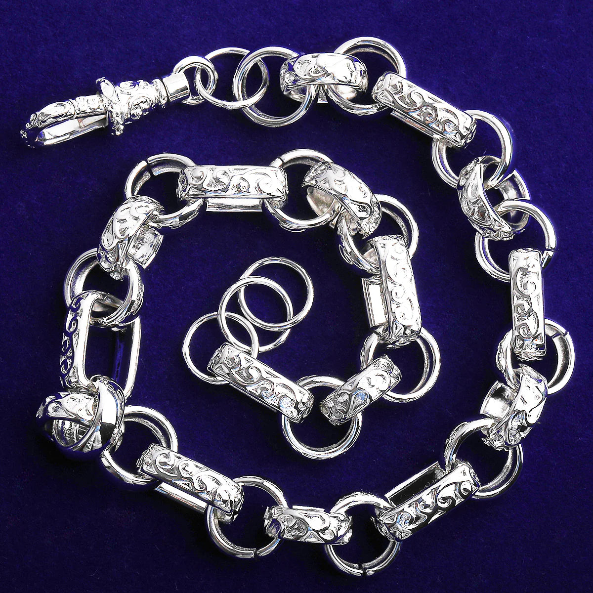 Rolo Roma | Detailed Carved 20MM Rolo Roma Belcher Clasp Hip Hop Chain