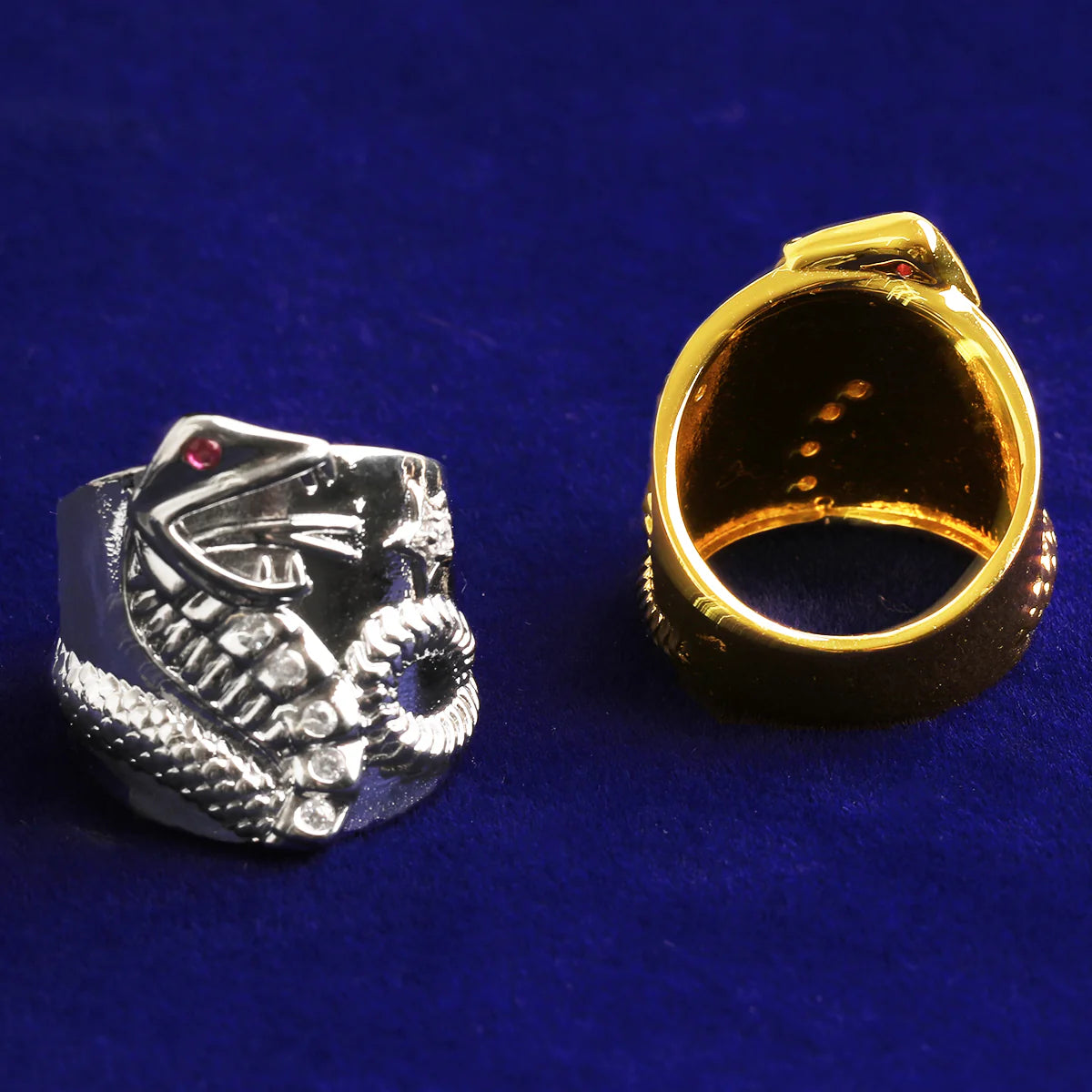 The Cobra | VVS Diamond CZ Luxury 5AA+ Iced Red Eyed Cobra Snake Rings