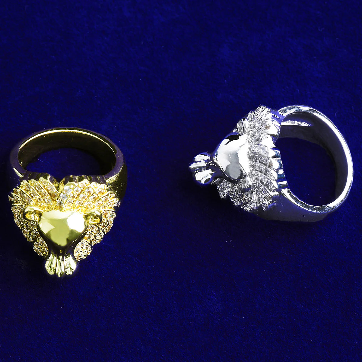 Retro Lion Heart | VVS Diamond CZ Luxury 5AA+ Iced Blinged Out Lion Mane Rings