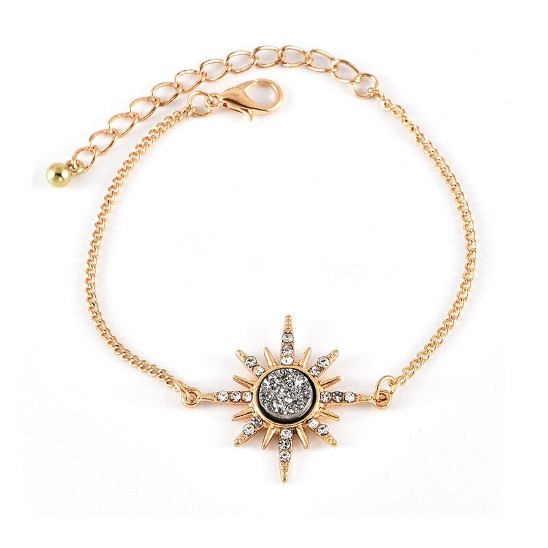 Bohemian Gold Retro Stars Moon Crystal 3 Piece Bracelets Jewelry Set