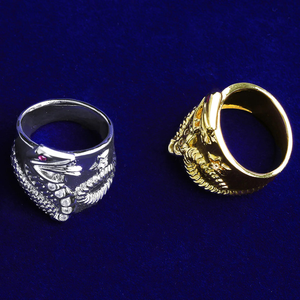 The Cobra | VVS Diamond CZ Luxury 5AA+ Iced Red Eyed Cobra Snake Rings