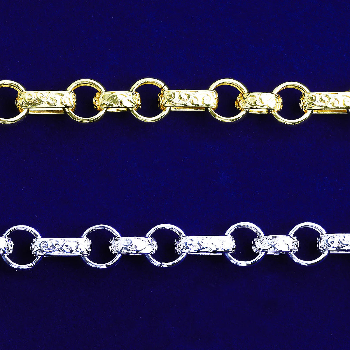 Rolo Roma | Detailed Carved 20MM Rolo Roma Belcher Clasp Hip Hop Chain