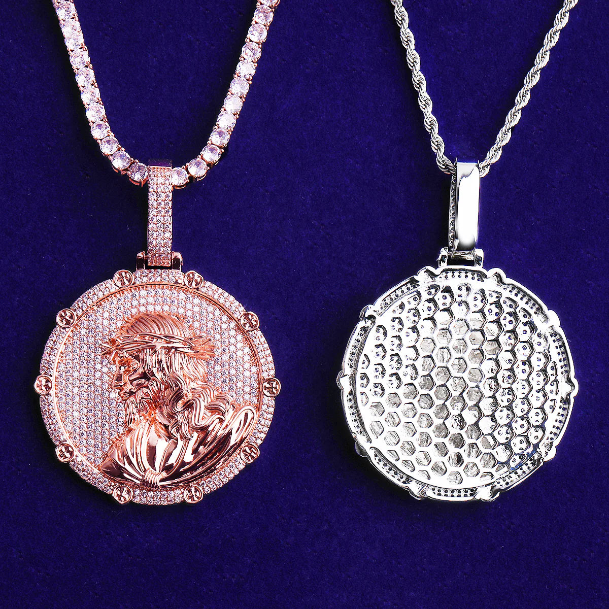 The Carpenter | VVS Diamond CZ Circular Jesus Piece Iced Blinged Out Pendant