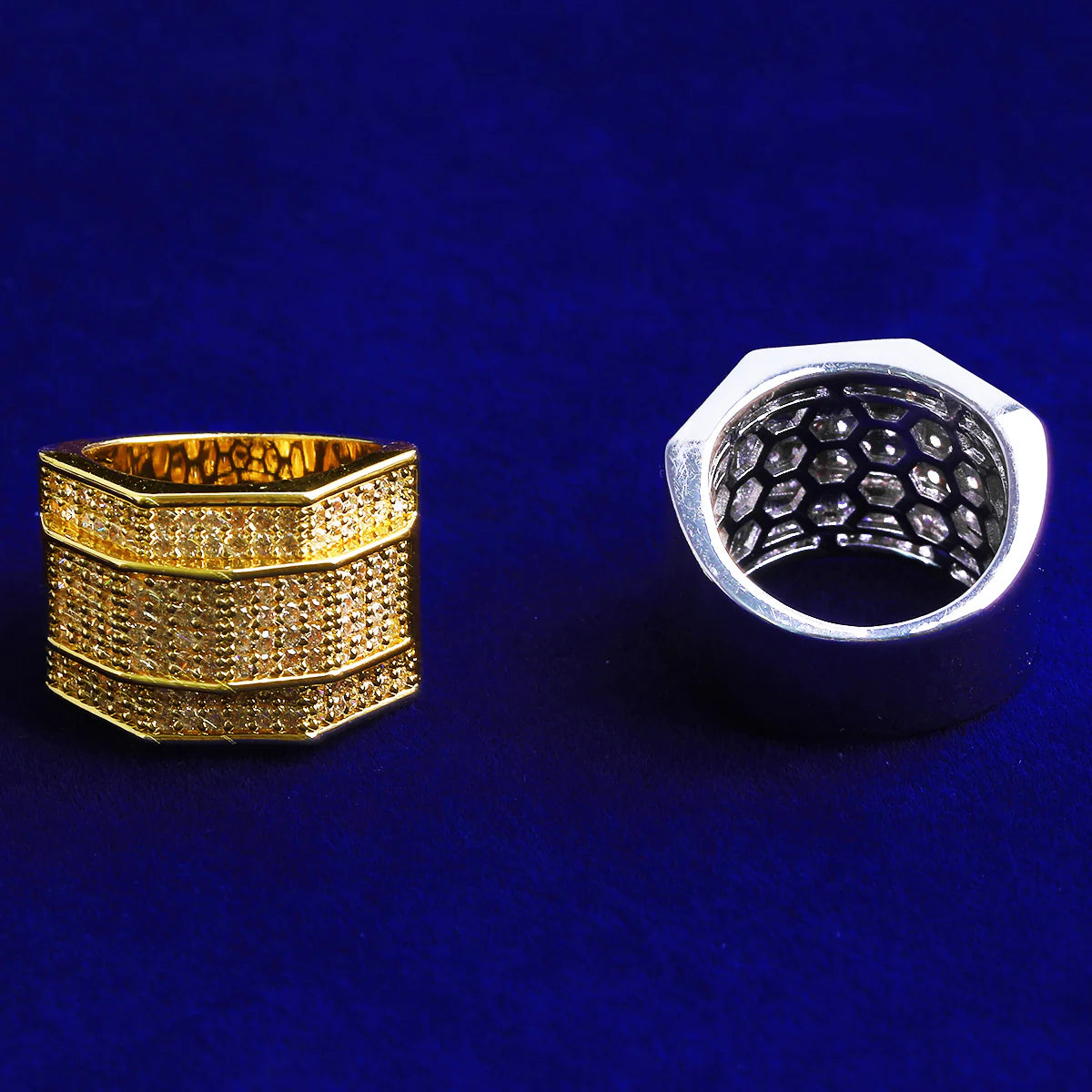 Carved Ice | Luxury 5AA+ VVS Diamond CZ Iced Blinged Out Men's Rings