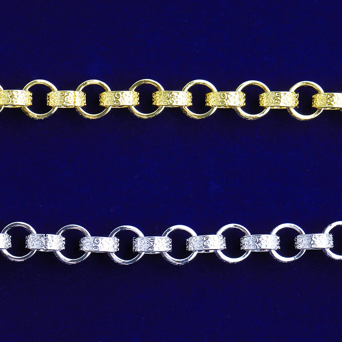 Designer Rolo | Detailed Carved 20MM Rolo Link Belcher Clasp Chain Necklace