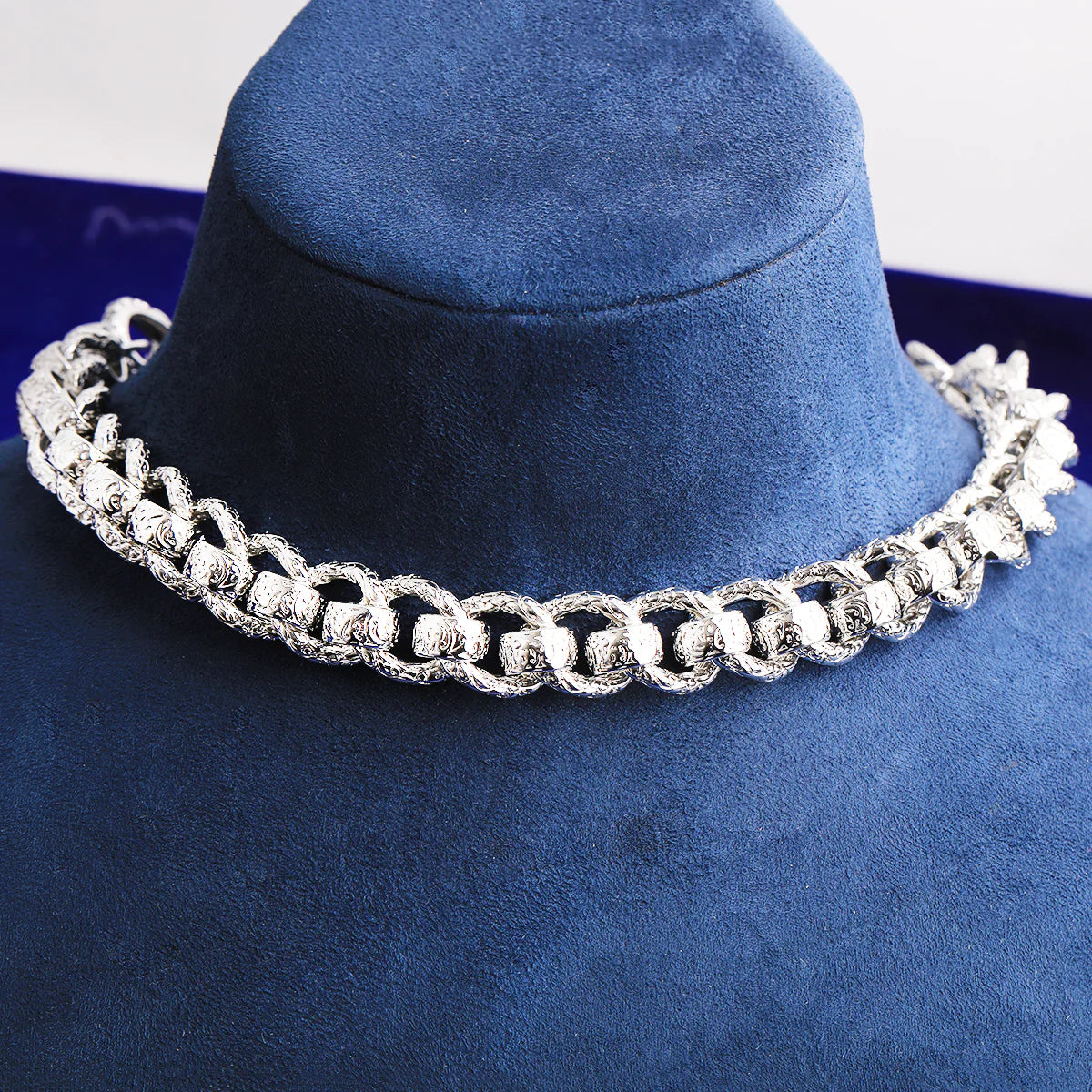 Ring Roller | Detailed Carved 20MM Ring Roller Rolo Link Belcher Clasp Hip Hop Chain