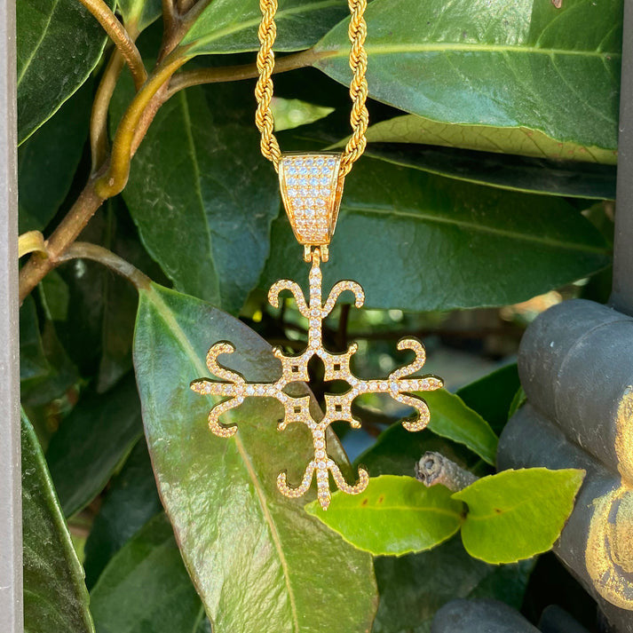 Center Cross | VVS Diamond CZ Four Sided Fleur Di Lis Bling Pendant