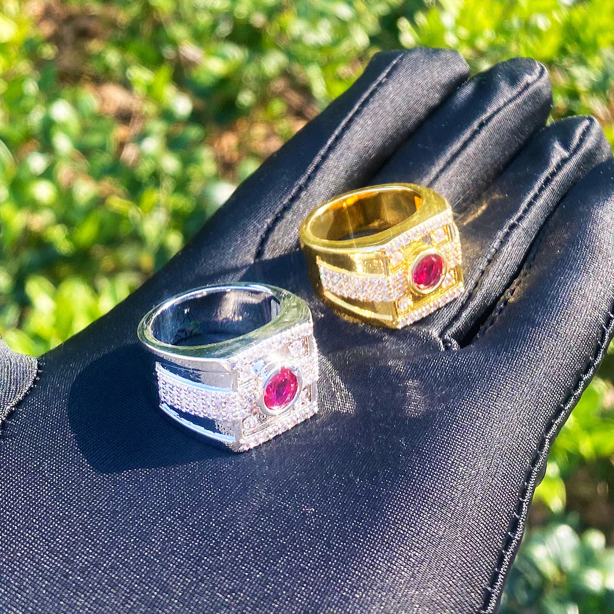 The Radiance | Luxury Iced Blinged Out Deep Set Gemstone Hip Hop Rings