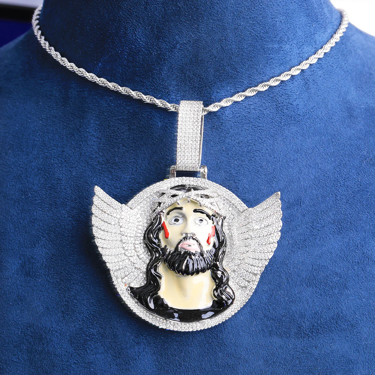 Wings Of Salvation | VVS Diamond CZ 5AA+ Luxury Jesus Piece Hip Hop Pendant