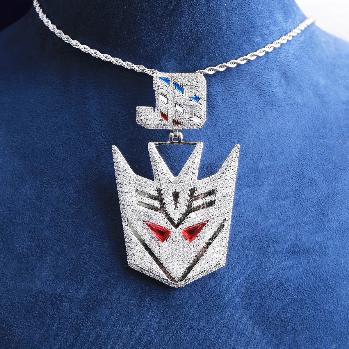 Inspired Transformer Decepticon Symbol Iced Blinged Out Hip Hop Pendant