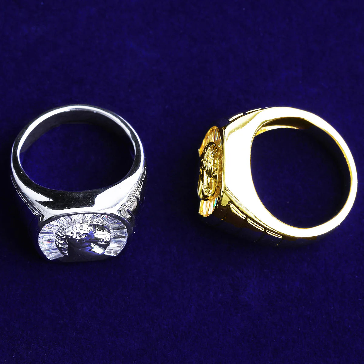 Baguette Horseshoe | Luxury Iced Blinged Out Lucky Horseshoe VVS Diamond CZ Ring