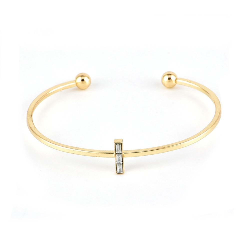 Gold Moon Leaf Crystal Open Cuff 5 Piece Bracelet Jewelry Set