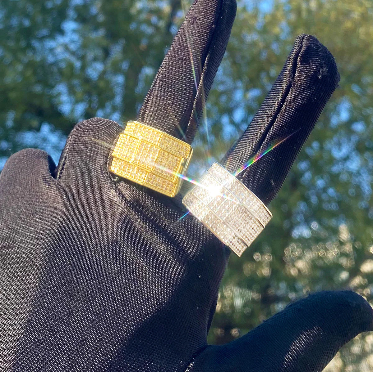 Carved Ice | Luxury 5AA+ VVS Diamond CZ Iced Blinged Out Men's Rings