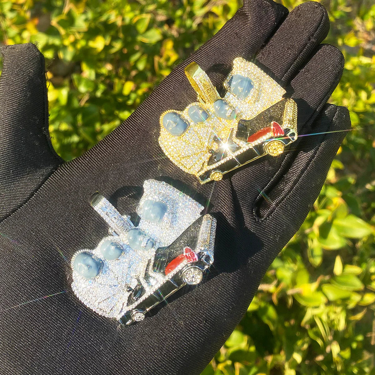Iced Blinged Out Colgante Presidentes x Hades 66 Blue Face Hip Hop Necklace Pendant