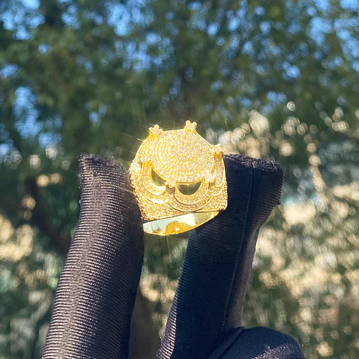 Domain of Kings | Kings Crown Iced Blinged Out VVS Diamond CZ Luxury Hip Hop Ring